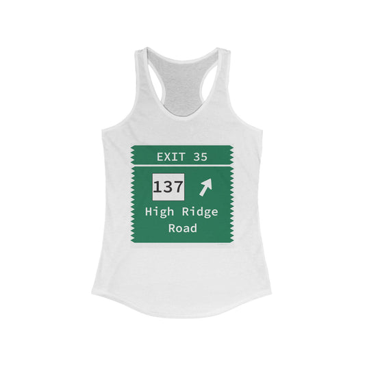 Vintage Merritt Parkway Exit 35 Sign Women's Ideal Racerback Tank Top