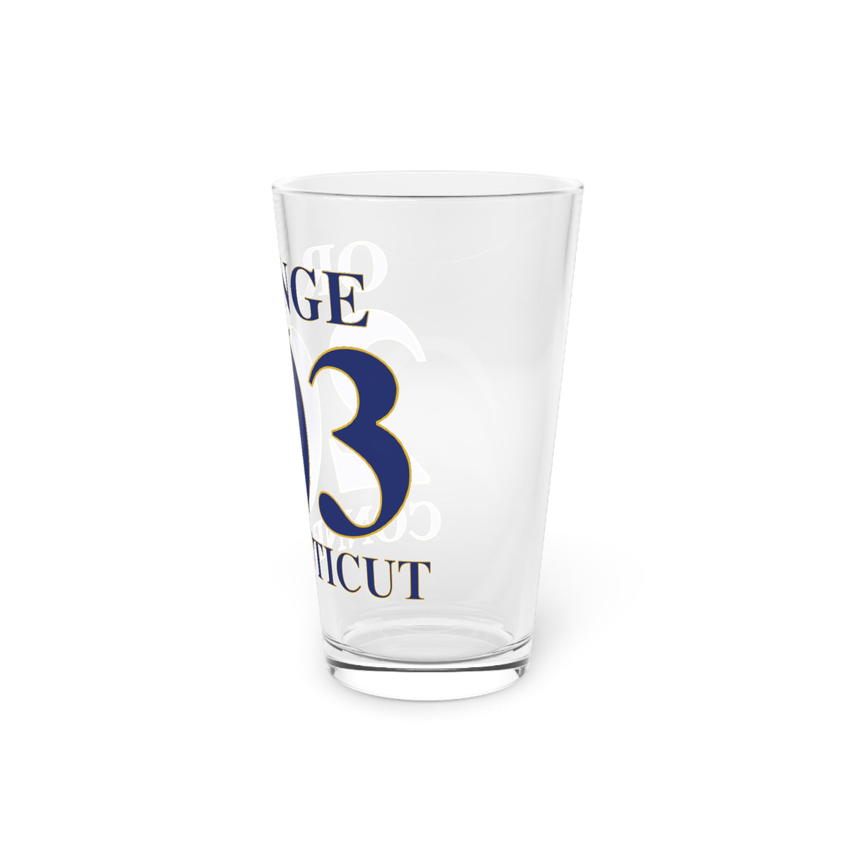 Orange 203 Connecticut Pint Glass, 16oz