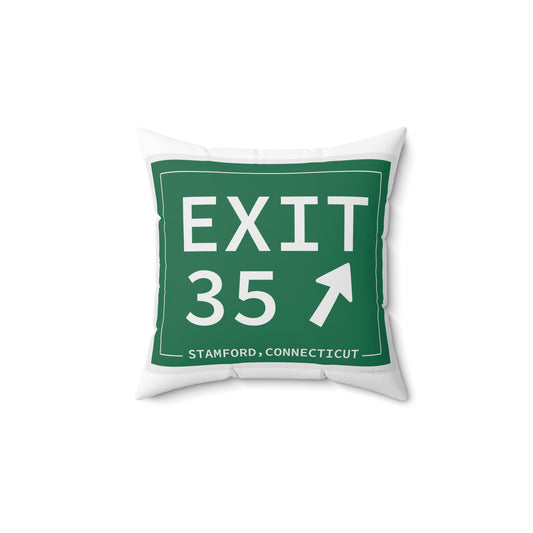 Vintage Exit 35 Merritt Parkway Sign Spun Polyester Square Pillow