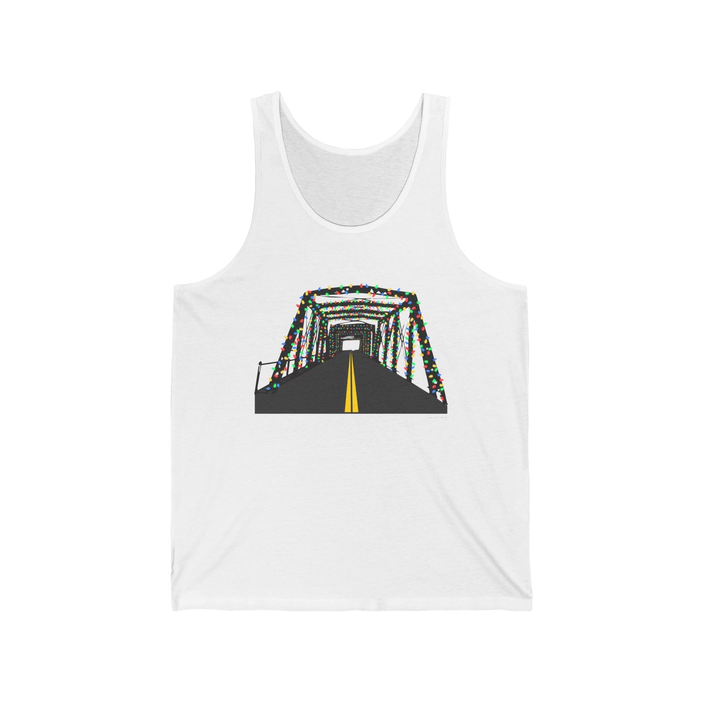Saugatuck Bridge Lights Unisex Jersey Tank Top