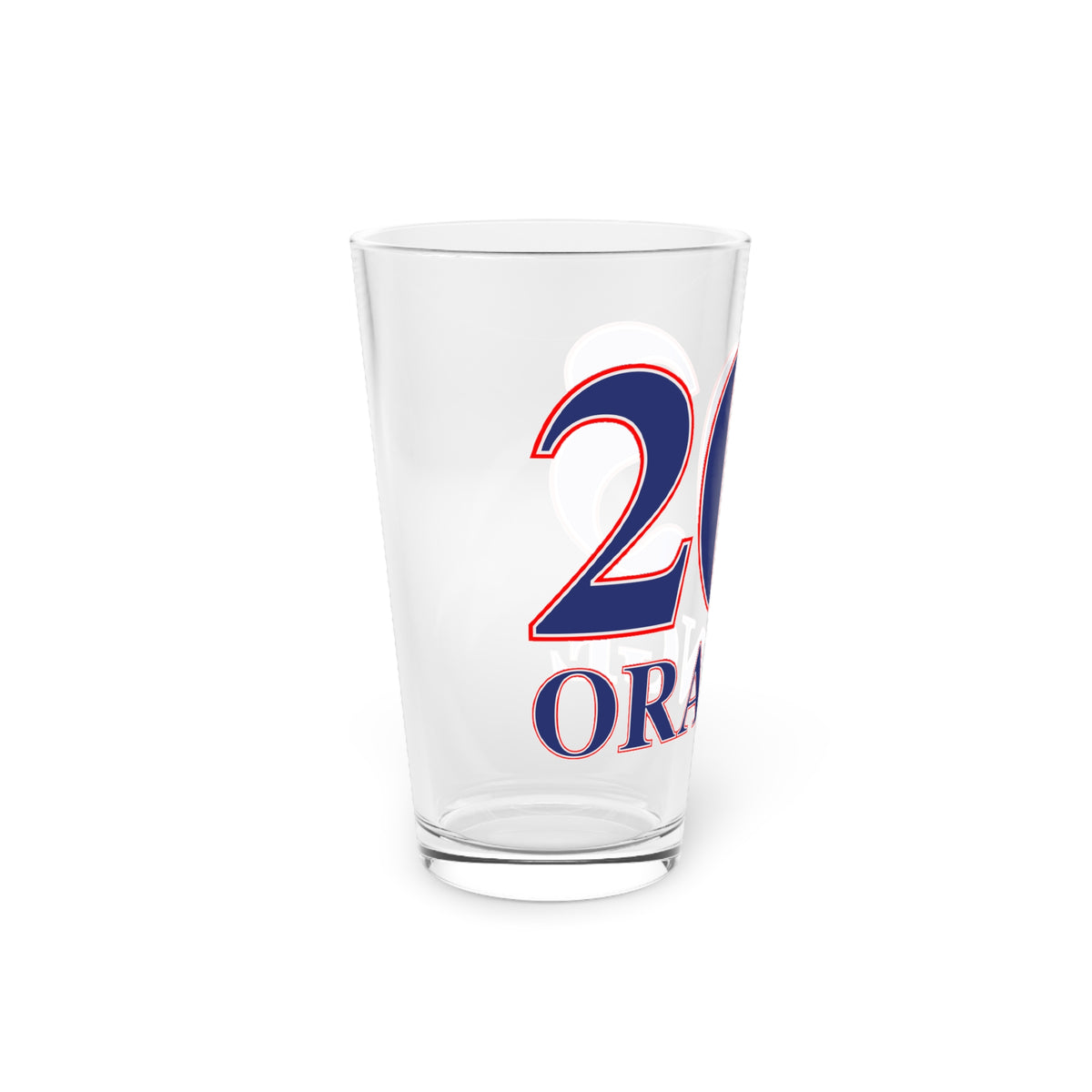 Orange Red, White & Blue Pint Glass, 16oz