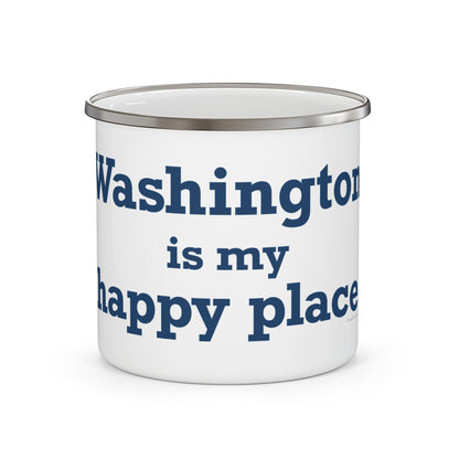Washington is My Happy Place Enamel Camping Mug