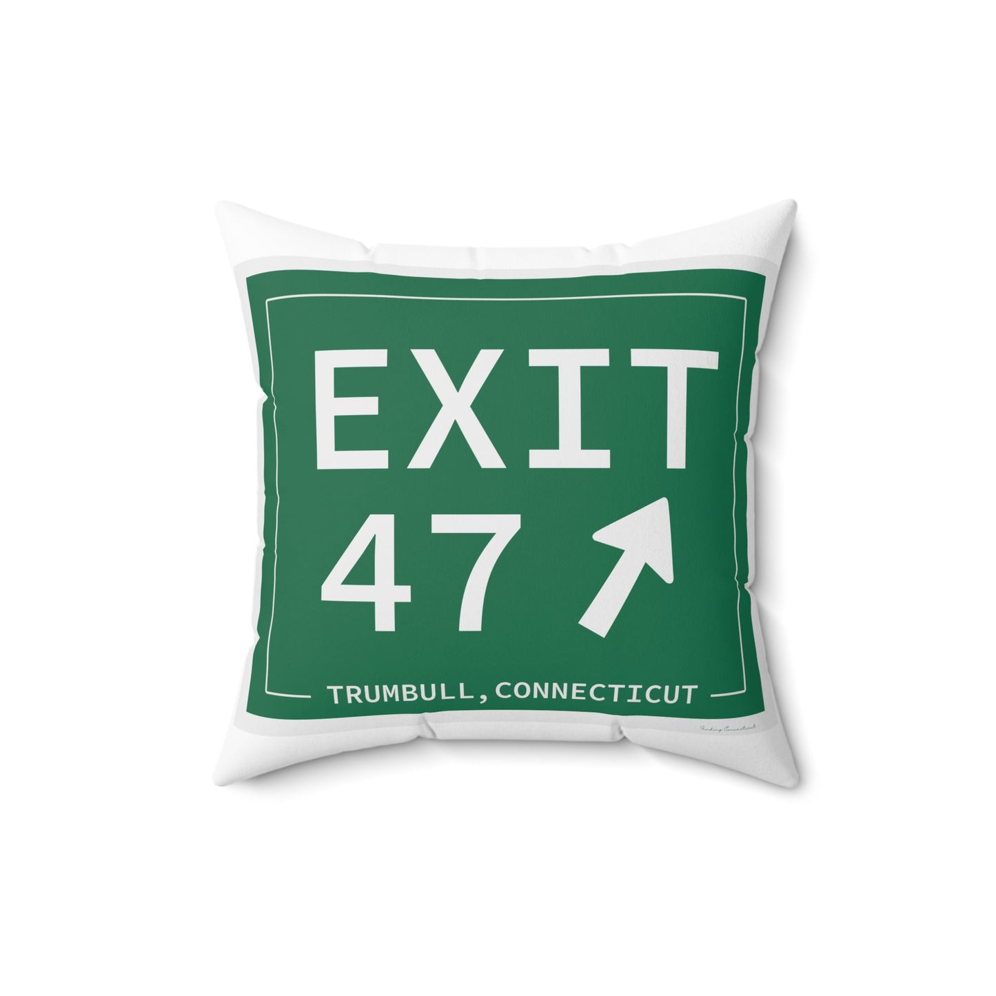 Vintage Exit 47 Merritt Parkway Sign Spun Polyester Square Pillow
