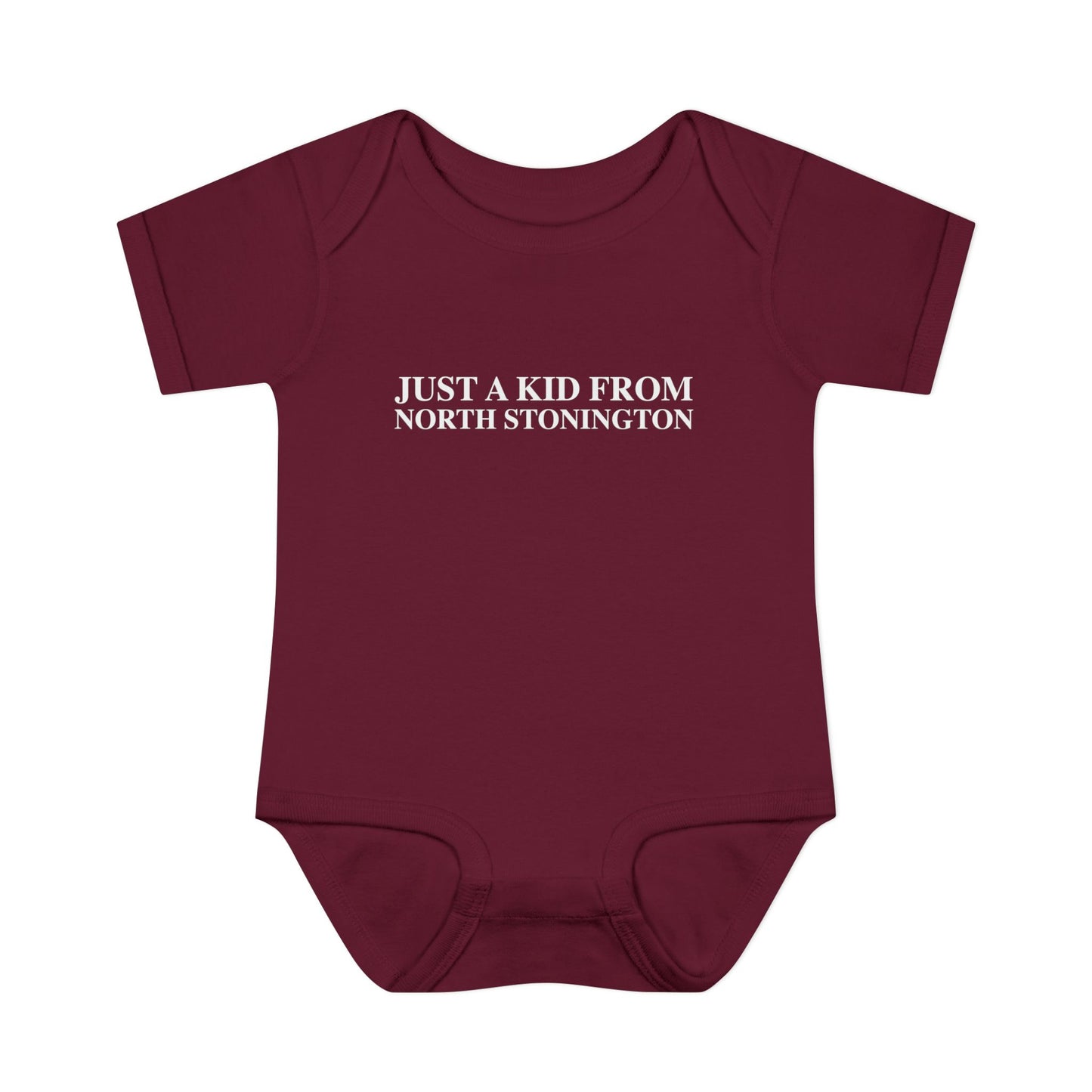 Just a kid from North Stonington Infant Baby Rib Bodysuit
