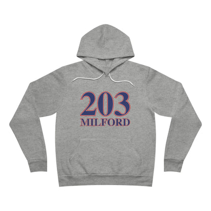 203 Milford Red White & Blue Unisex Sponge Fleece Pullover Hoodie