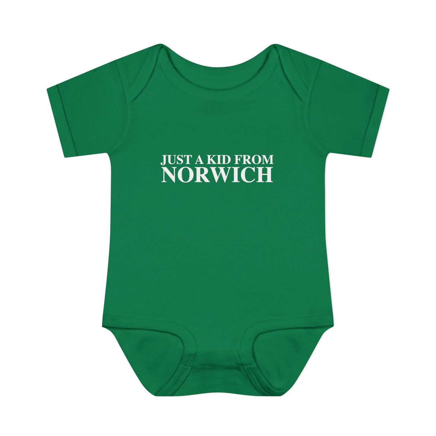 Just a kid from Norwich Infant Baby Rib Bodysuit