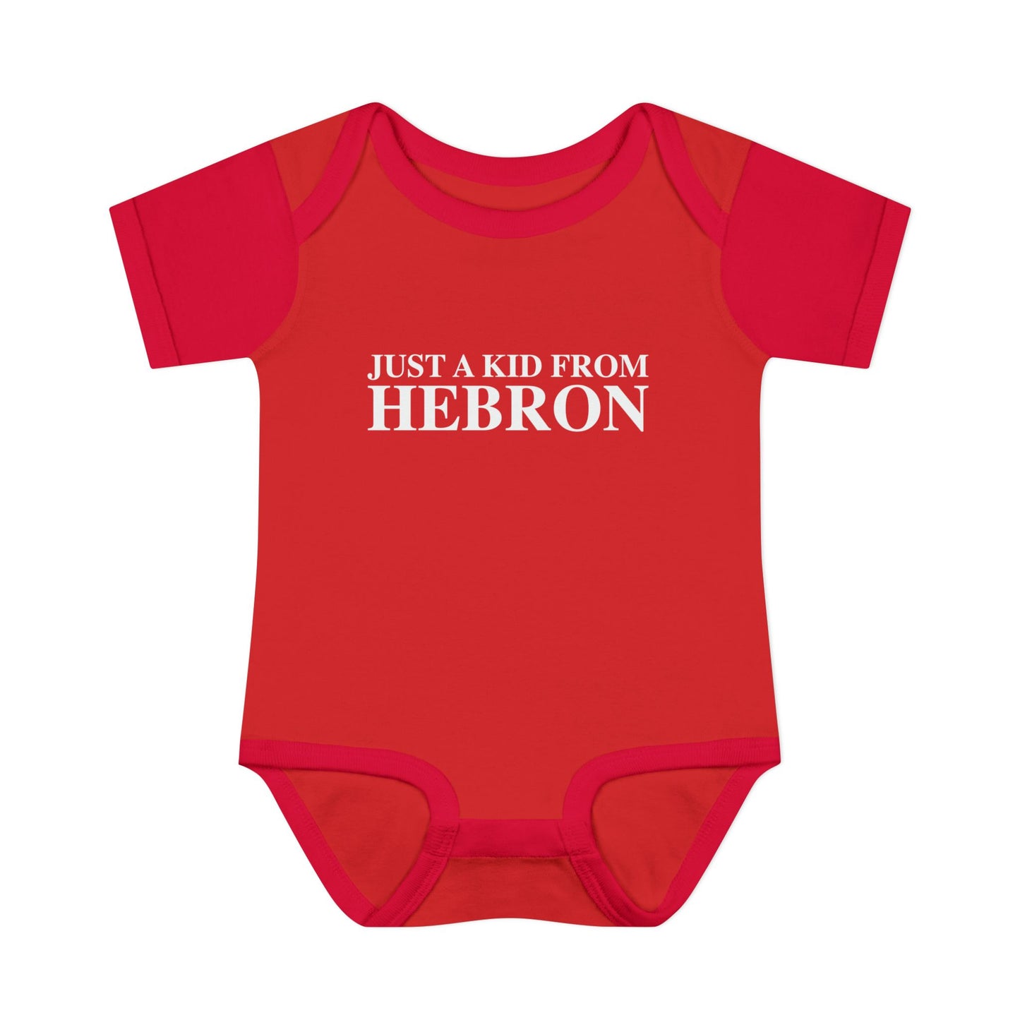 Just a kid from Hebron Infant Baby Rib Bodysuit