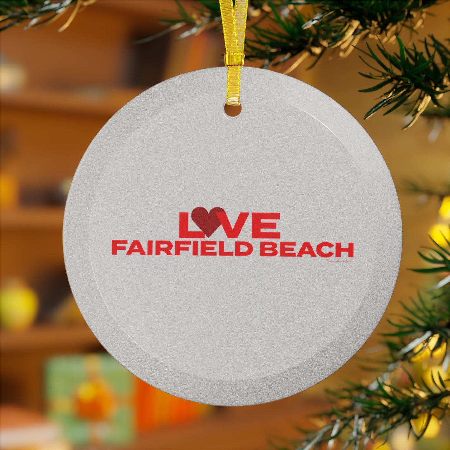 Love Fairfield Beach Glass Ornaments