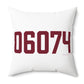 06074 South Windsor Connecticut Zip Code Polyester Square Pillow
