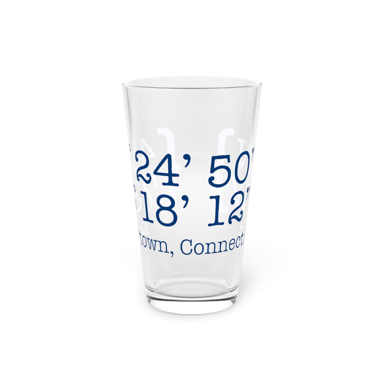 Newtown Coordinates Pint Glass, 16oz