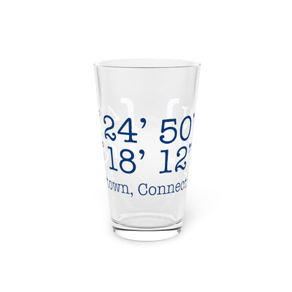 Newtown Coordinates Pint Glass, 16oz