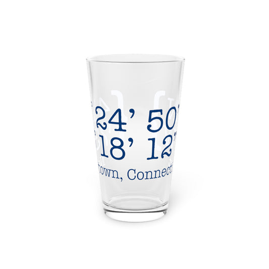 Newtown Coordinates Pint Glass, 16oz