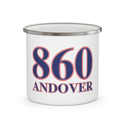 860 Andover Red, White & Blue Enamel Camping Mug