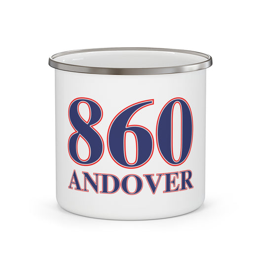 860 Andover Red, White & Blue Enamel Camping Mug