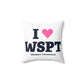 I Heart WSPT Spun Polyester Square Pillow