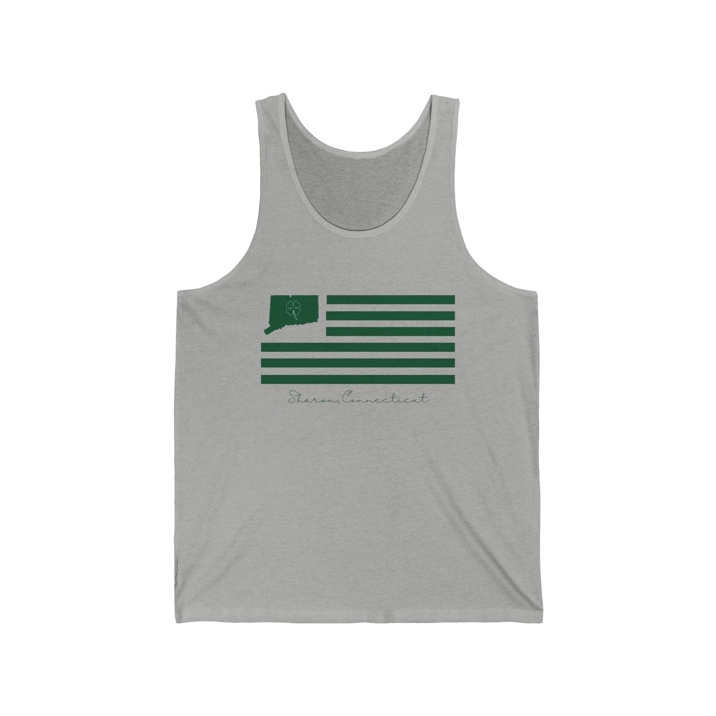 Sharon Connecticut St. Patrick’s Day Flag Unisex Jersey Tank Top