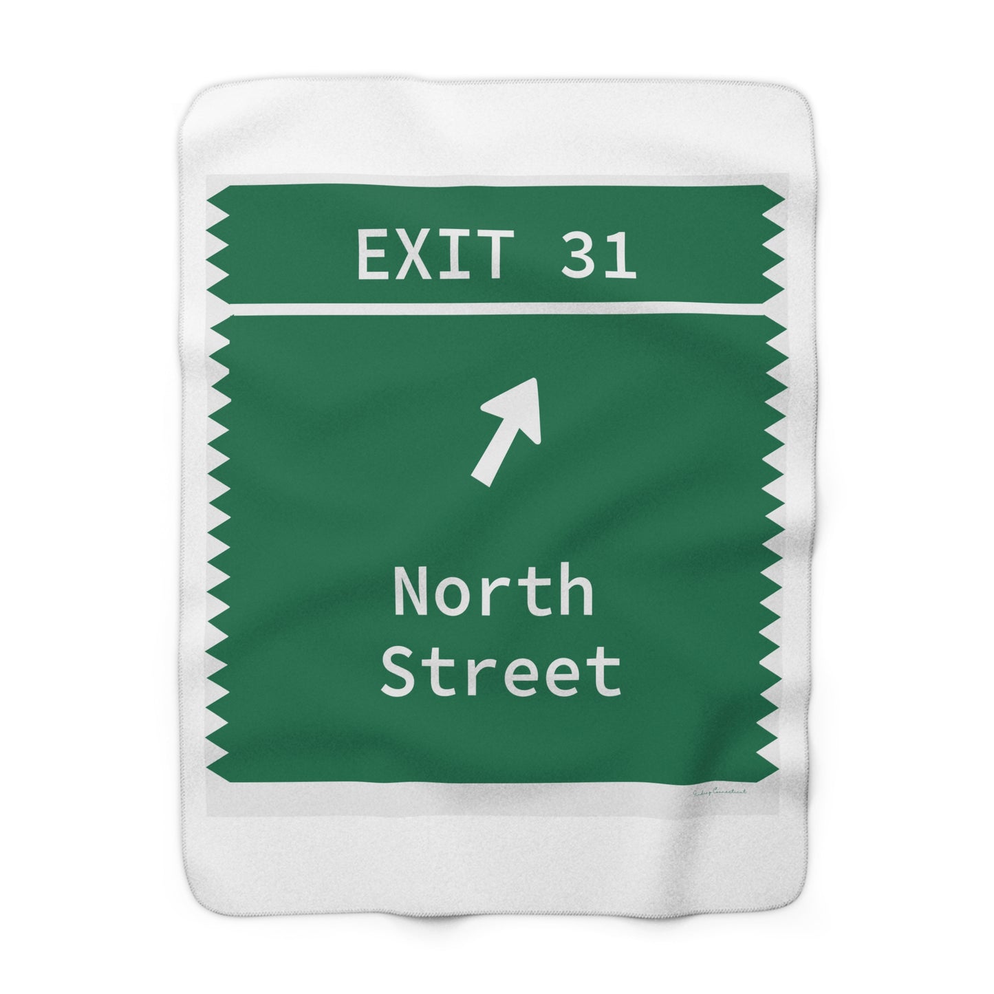 Vintage Merritt Parkway Exit 31 Sign Sherpa Fleece Blanket