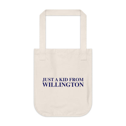 Just a kid from Willington Organic Canvas Tote Bag
