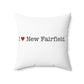 I Heart New Fairfield. Spun Polyester Square Pillow