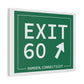 Vintage Exit 60 WCP Sign  Matte Canvas, Stretched, 1.25"