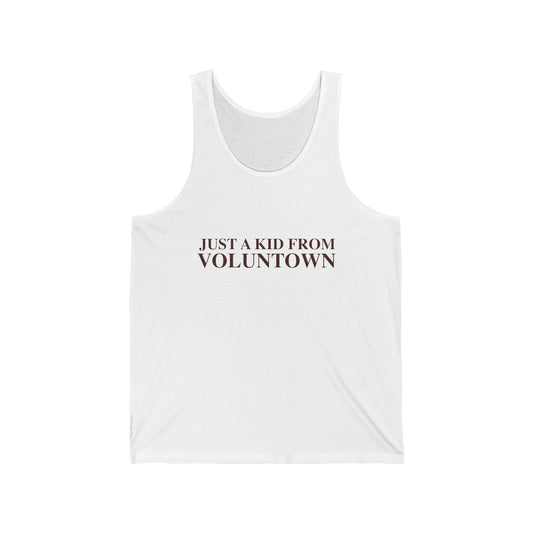 Just a kid from Voluntown Unisex Jersey Tank Top