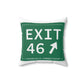 Vintage Exit 46 Merritt Parkway Sign Spun Polyester Square Pillow