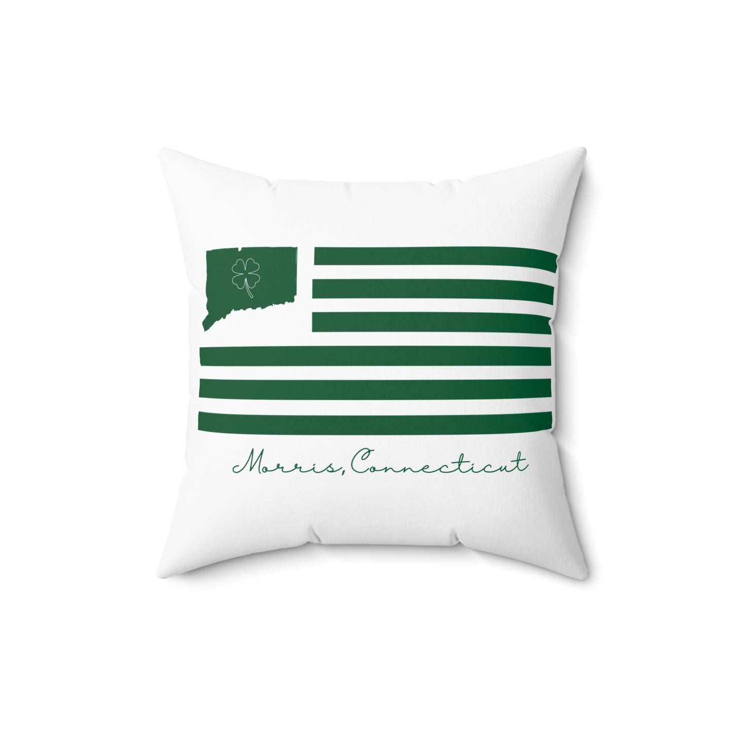 Morris Connecticut St. Patrick’s Day Flag Spun Polyester Square Pillow