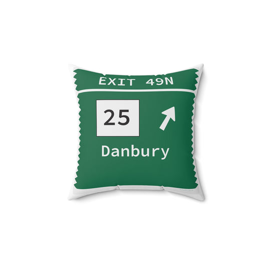 Vintage Merritt Parkway Exit 49N Sign Spun Polyester Square Pillow