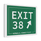 Vintage Exit 38 Merritt Parkway Sign Matte Canvas, Stretched, 1.25"
