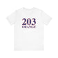 203 Orange Red White & Blue Unisex Jersey Short Sleeve T-Shirt