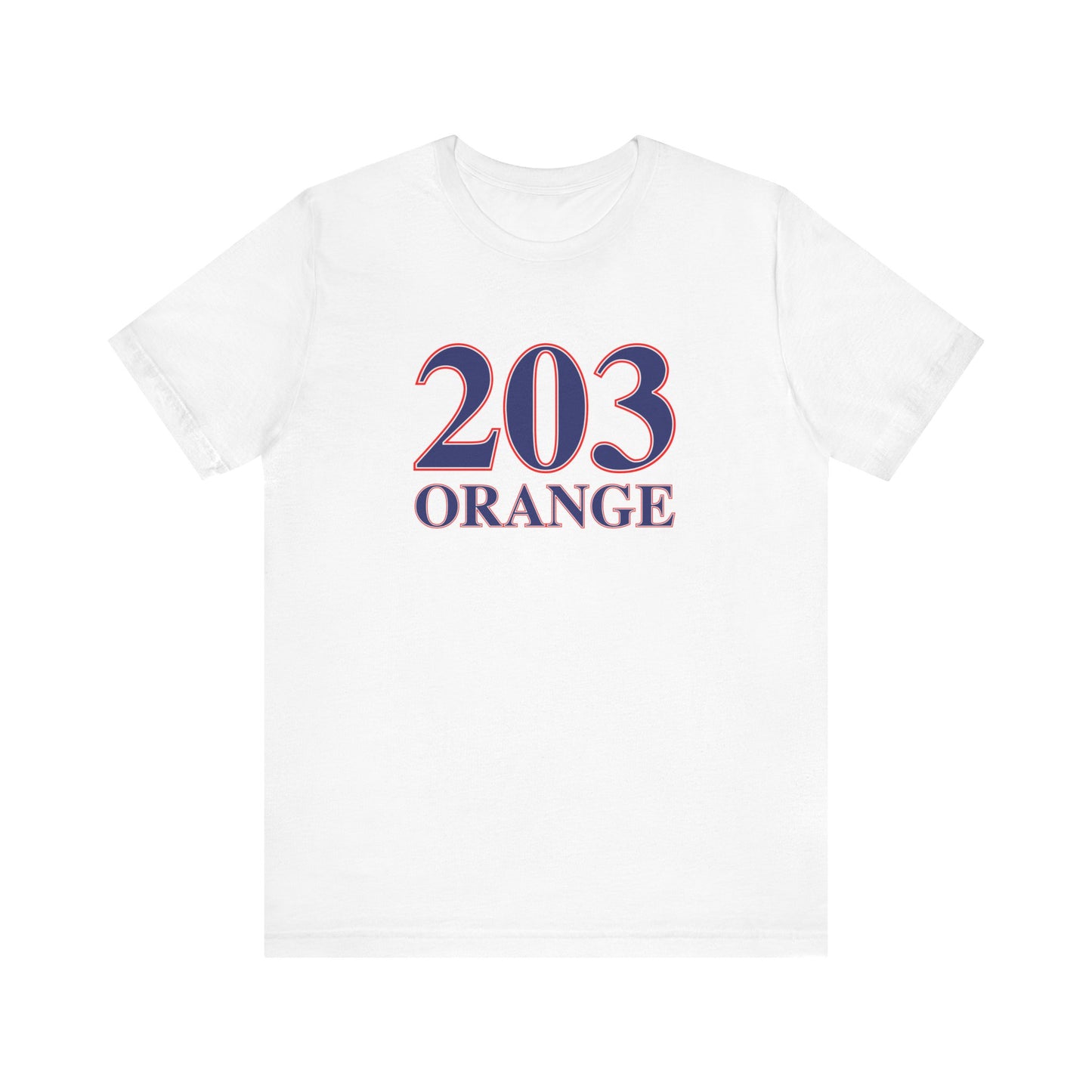 203 Orange Red White & Blue Unisex Jersey Short Sleeve T-Shirt