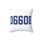 06608 Bridgeport Connecticut Zip Code Spun Polyester Square Pillow