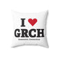 I Heart GRCH Spun Polyester Square Pillow
