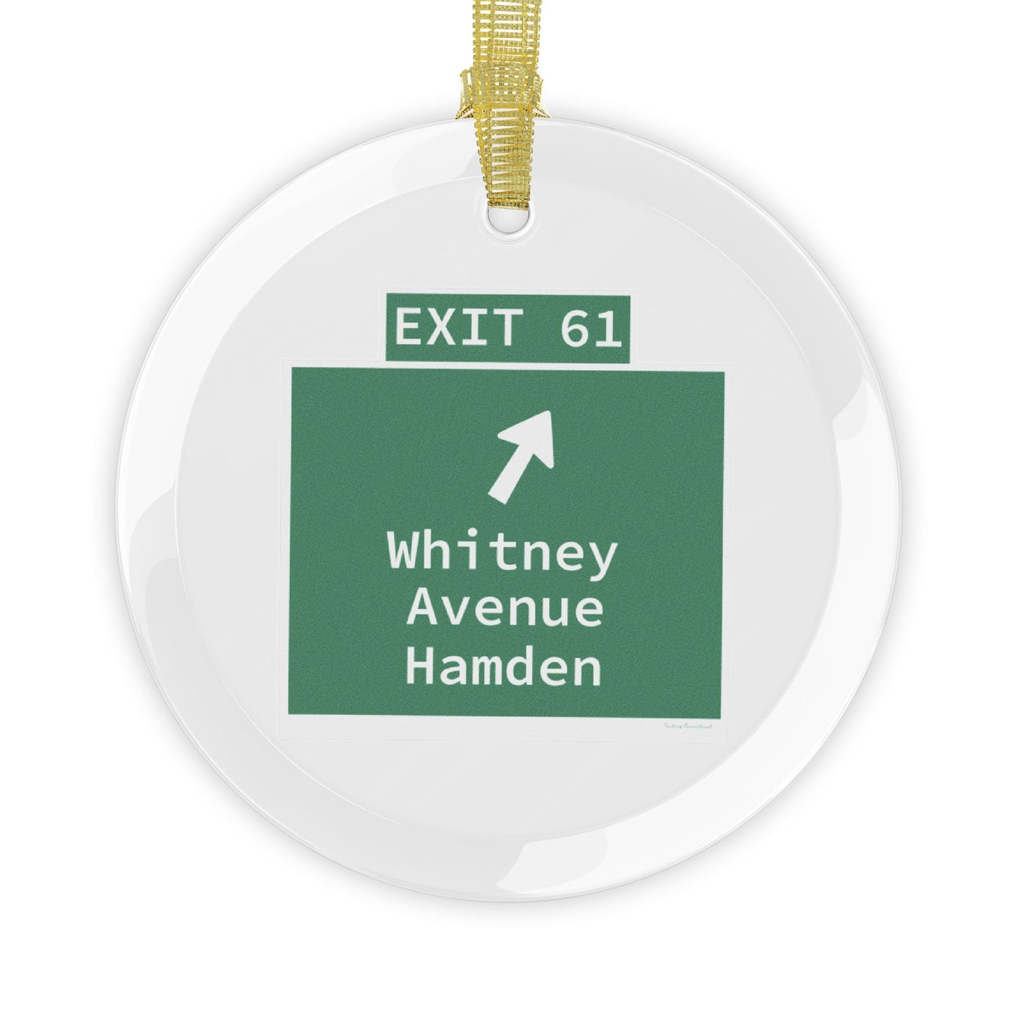 Vintage WCP Exit 61 Sign Glass Ornaments