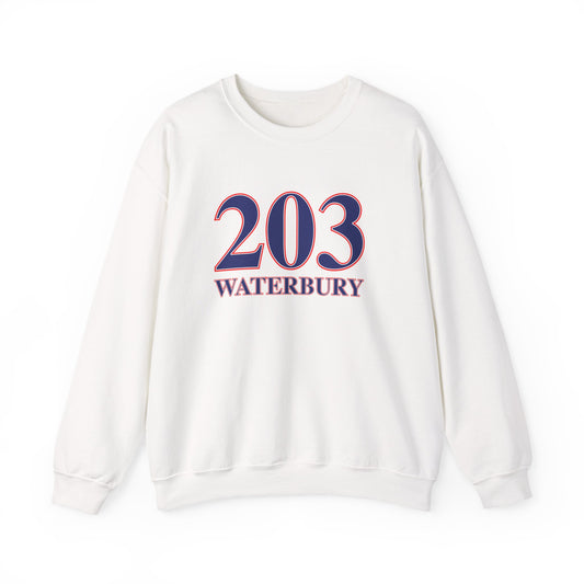 203 Waterbury Red, White & Blue Unisex Heavy Blend™ Crewneck Sweatshirt