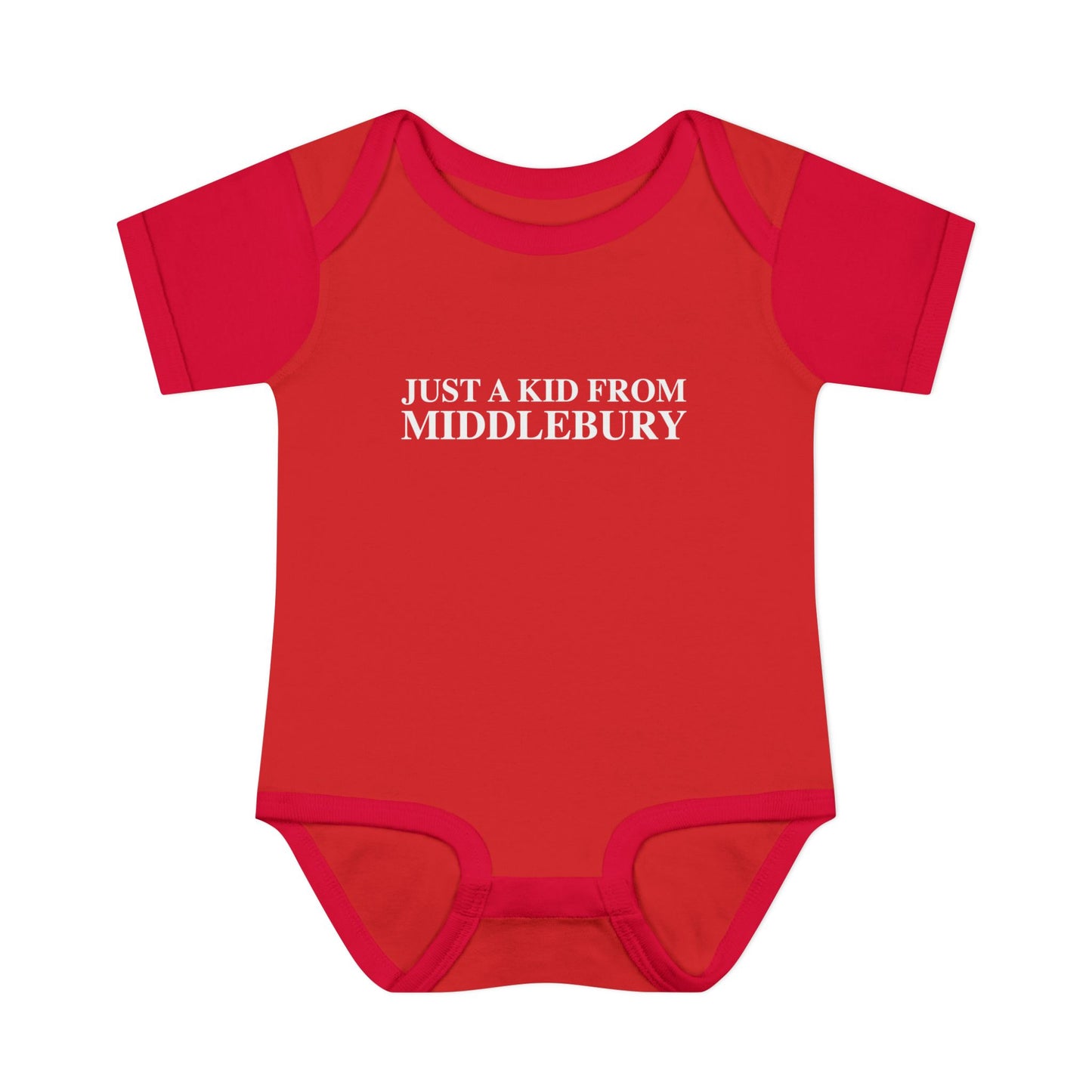 Just a kid from Middlebury Infant Baby Rib Bodysuit