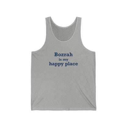 Bozrah is My Happy Place Unisex Jersey Tank Top