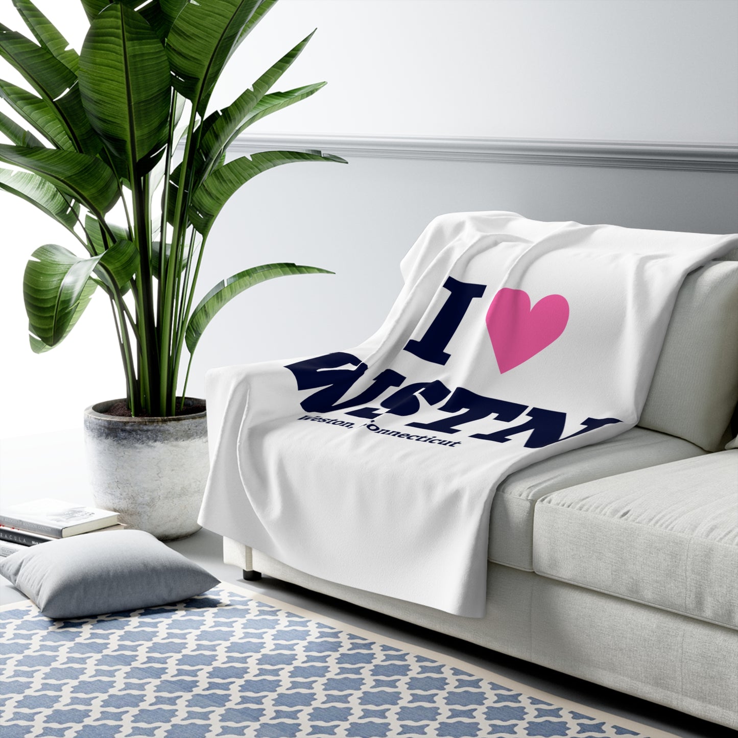I Heart WSTN Sherpa Fleece Blanket