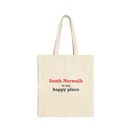 South Norwalk is My Happy Place Cotton Canvas Tote Bag