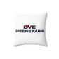 Love Greens Farms Spun Polyester Square Pillow
