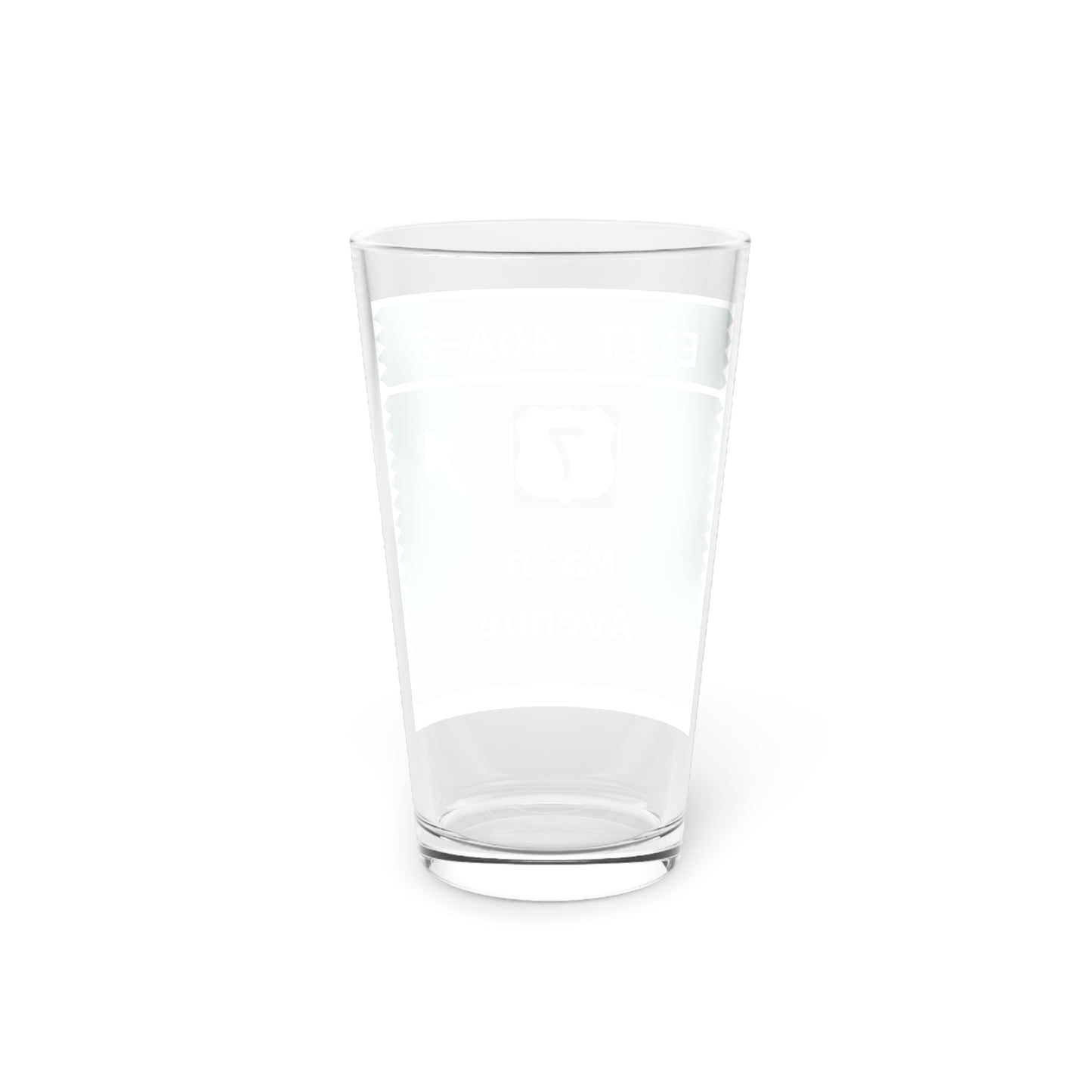 Vintage Merritt Parkway Exit 40 A-B Sign Pint Glass, 16oz