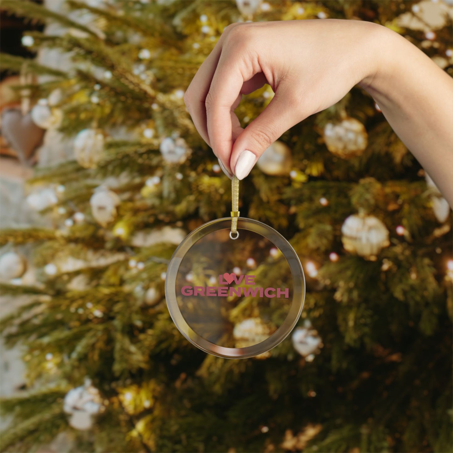 Love Greenwich Glass Ornaments