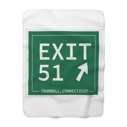 Vintage Exit 51  Merritt Parkway Sign Sherpa Fleece Blanket