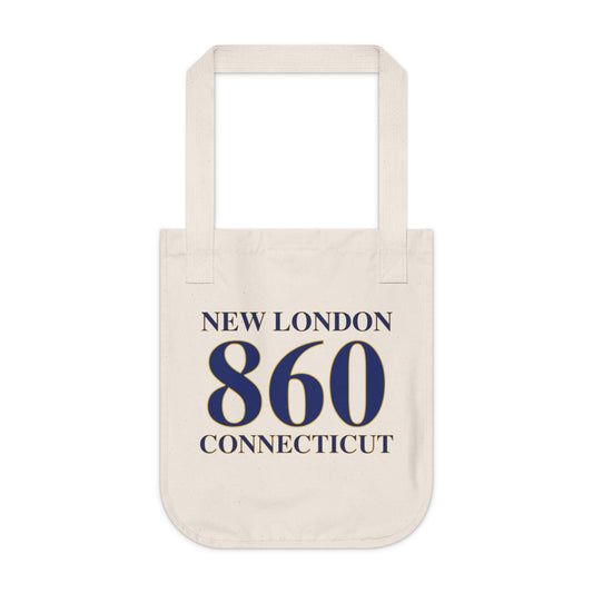 New London 860 Connecticut Organic Canvas Tote Bag