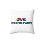 Love Greens Farms Spun Polyester Square Pillow