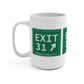 Vintage Exit 31 Merritt Parkway Sign Mug 15oz