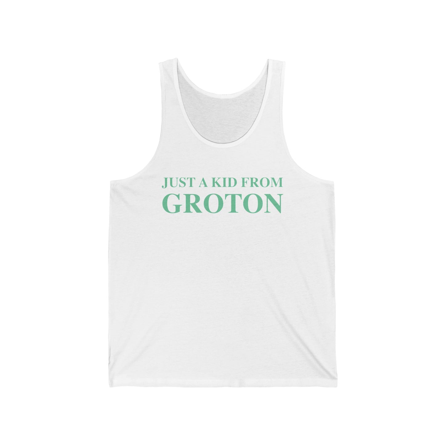 Just a kid from Groton Unisex Jersey Tank