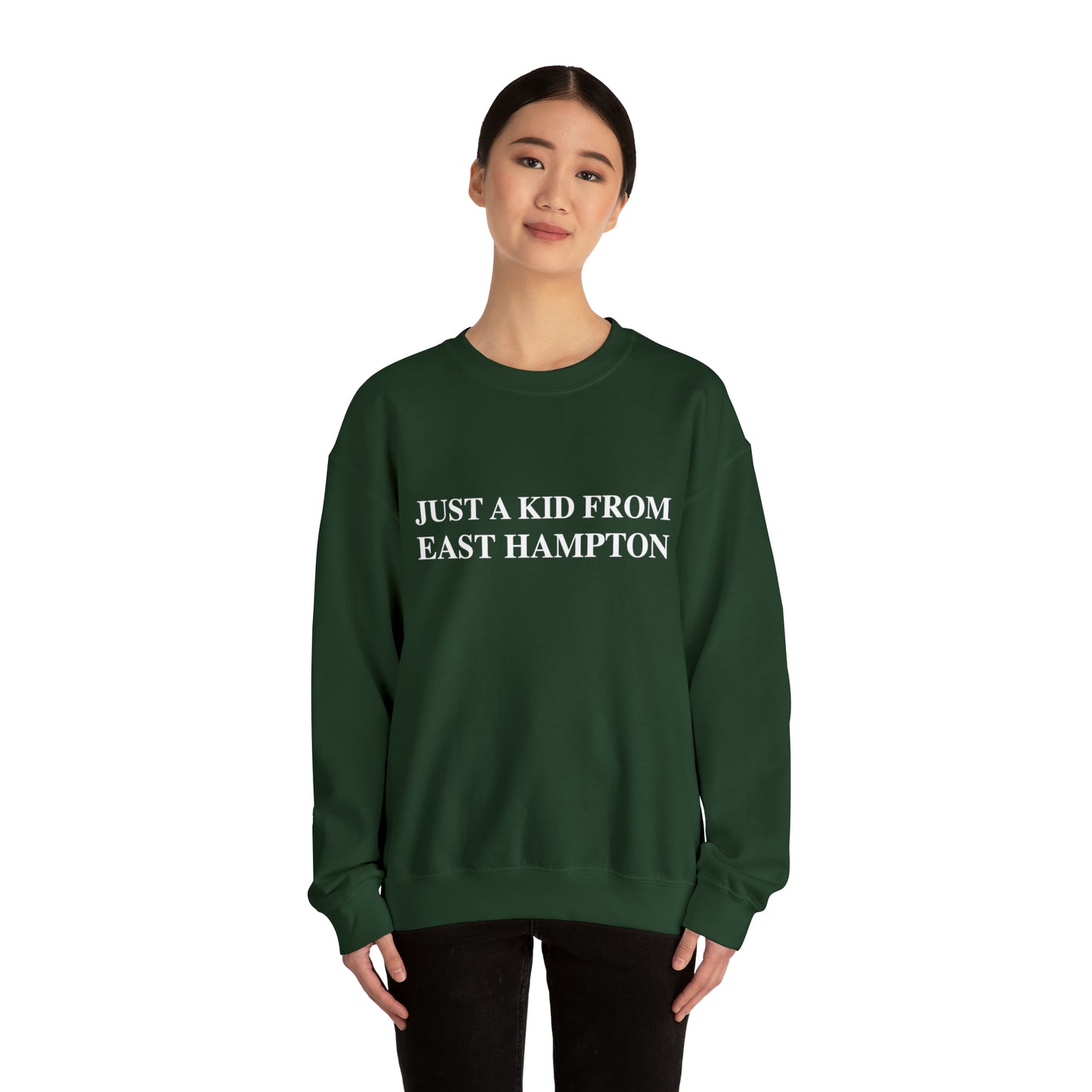 Copy of Just a kid from East Hampton Unisex Heavy Blend™ Crewneck Sweatshirt (white)