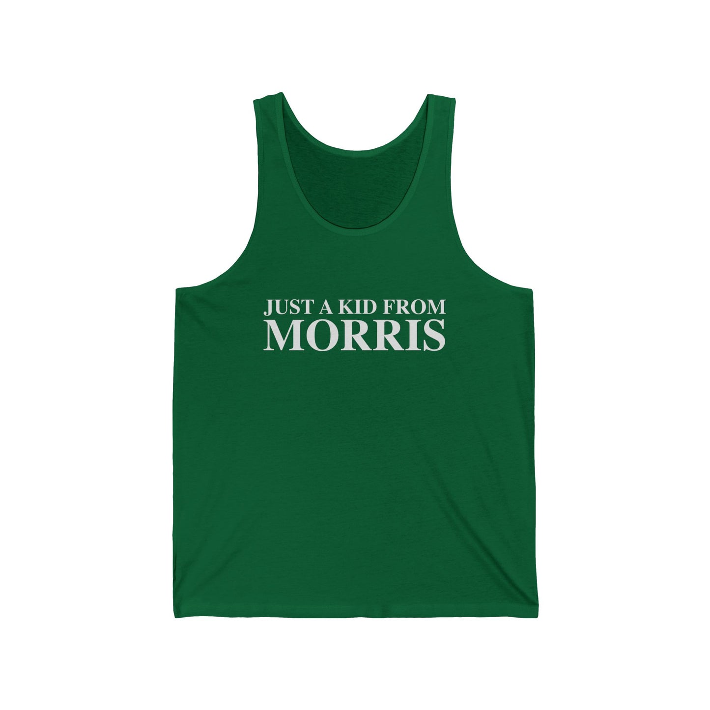 Just a kid from Morris Unisex Jersey Tank Top