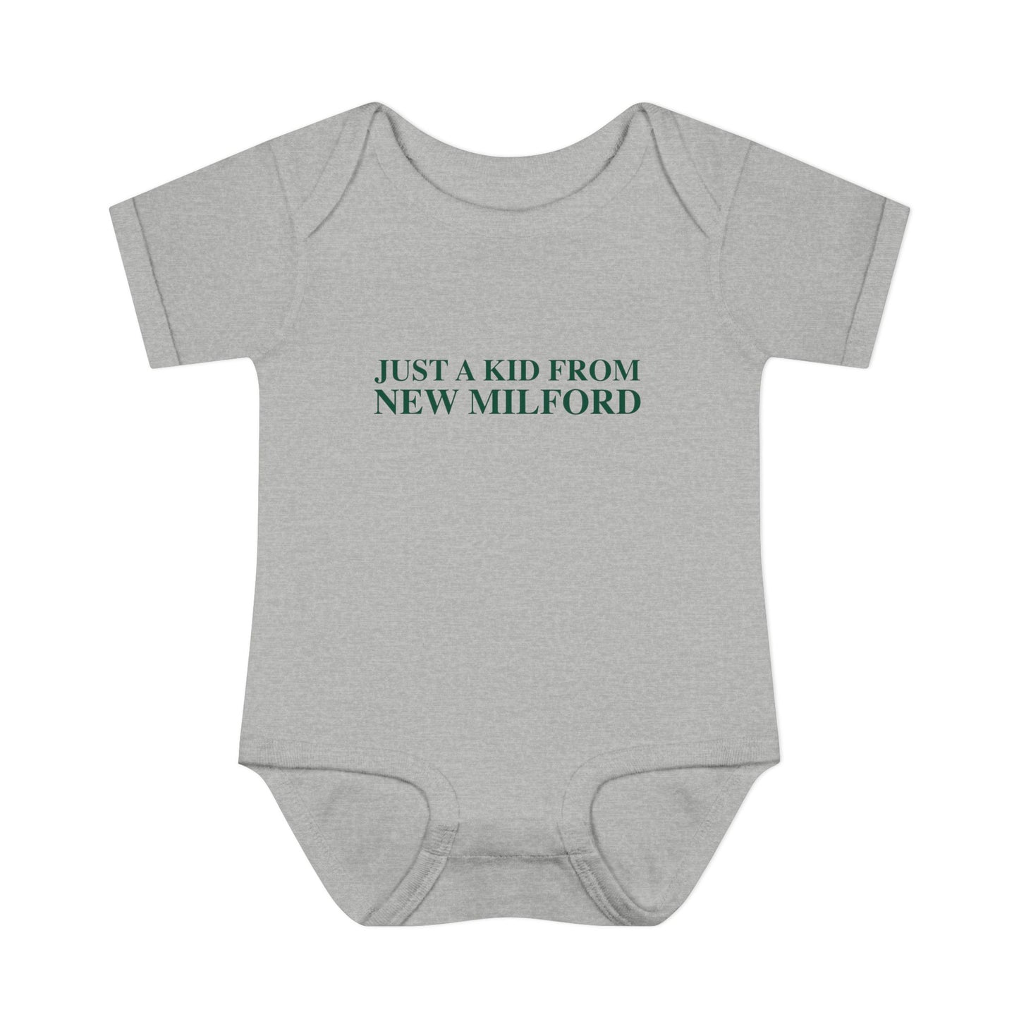 Just a kid from New Milford Infant Baby Rib Bodysuit
